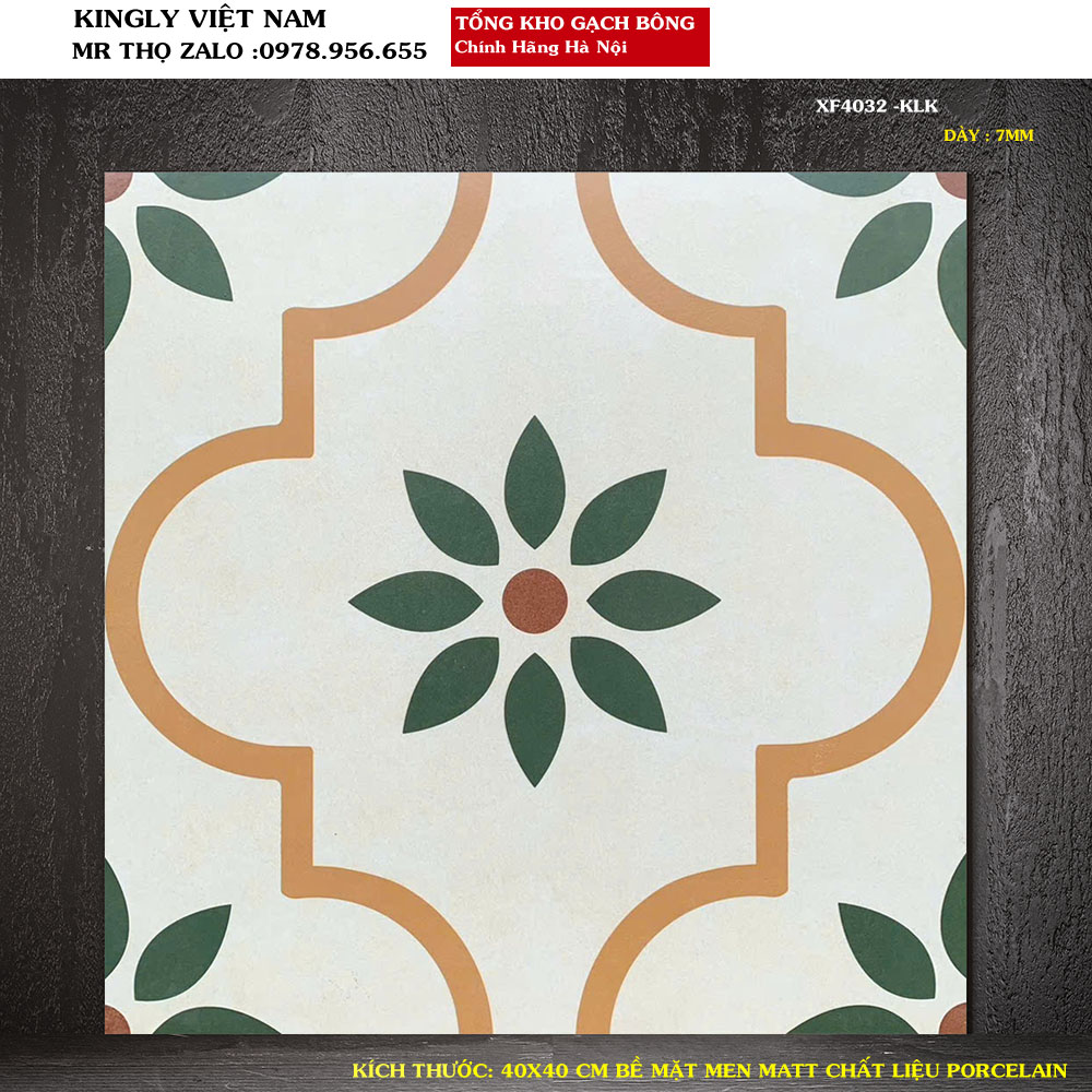 Gạch bông lát nền Trung Quốc 40x40 cm XF4032 Loại 1